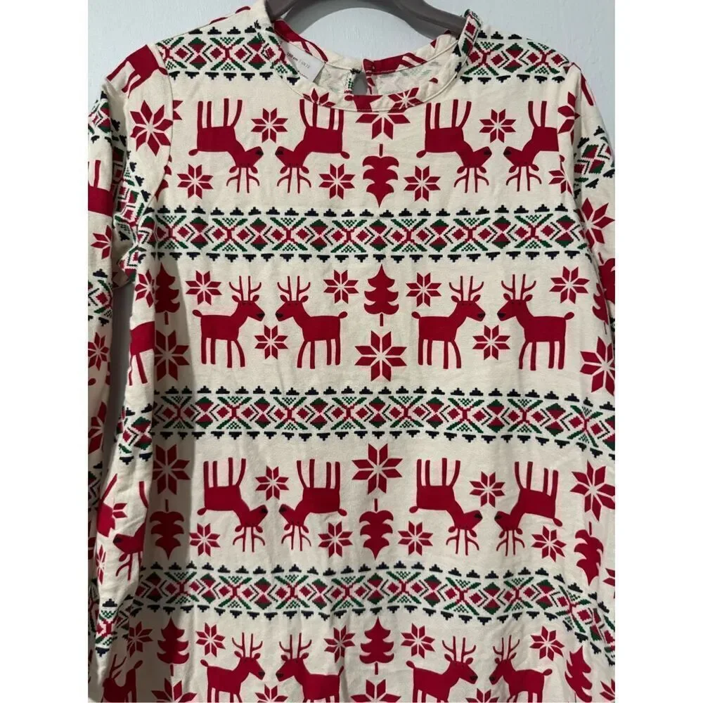 Hanna Anderson kids holiday flannel nightgown 12